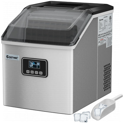 Machine à glaçons Costway en acier inoxydable, modèle de comptoir, 48 lbs/24h