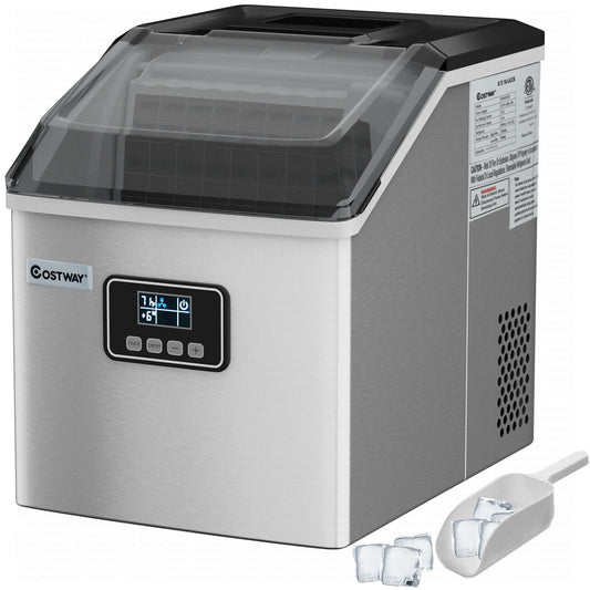 Machine à glaçons Costway en acier inoxydable, modèle de comptoir, 48 lbs/24h