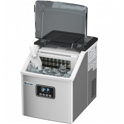 Machine à glaçons Costway en acier inoxydable, modèle de comptoir, 48 lbs/24h