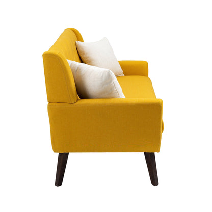 Fauteuil d'appoint moderne en tissu imitation coton/lin.