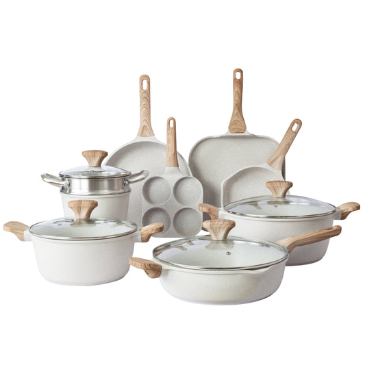 Country Kitchen - Ensemble de 13 pièces pour cuisinière à induction, en aluminium coulé, avec poignées en BAKÉLITE.