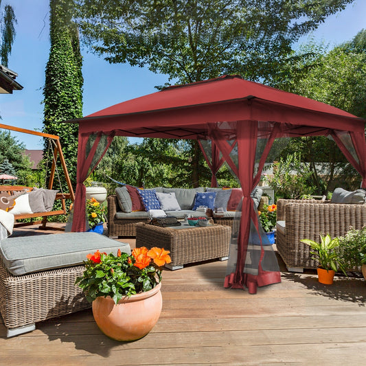 Gazebo en acier Cozywor de 3,35 m x 3,35 m (11 pi x 11 pi) avec moustiquaire