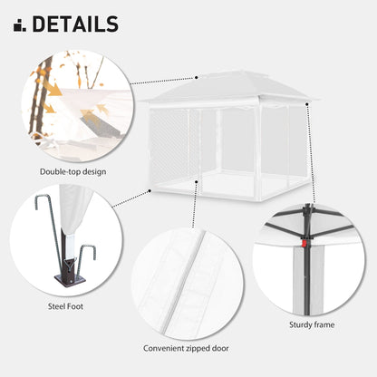 Gazebo en acier Cozywor de 3,35 m x 3,35 m (11 pi x 11 pi) avec moustiquaire