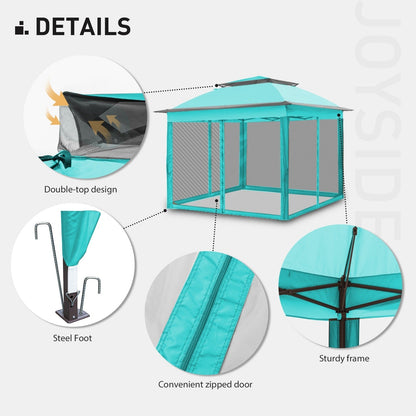 Gazebo en acier Cozywor de 3,35 m x 3,35 m (11 pi x 11 pi) avec moustiquaire