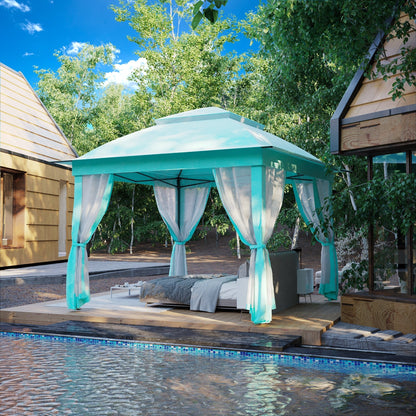 Gazebo en acier Cozywor de 3,35 m x 3,35 m (11 pi x 11 pi) avec moustiquaire