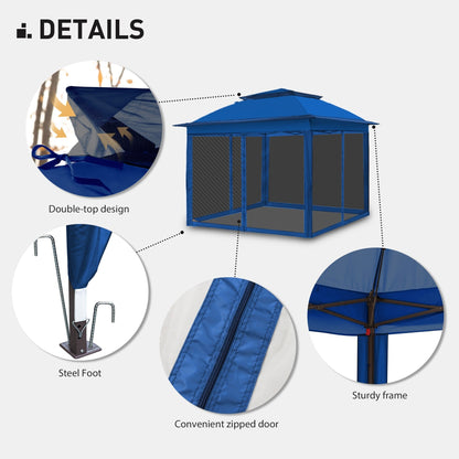 Gazebo en acier Cozywor de 3,35 m x 3,35 m (11 pi x 11 pi) avec moustiquaire