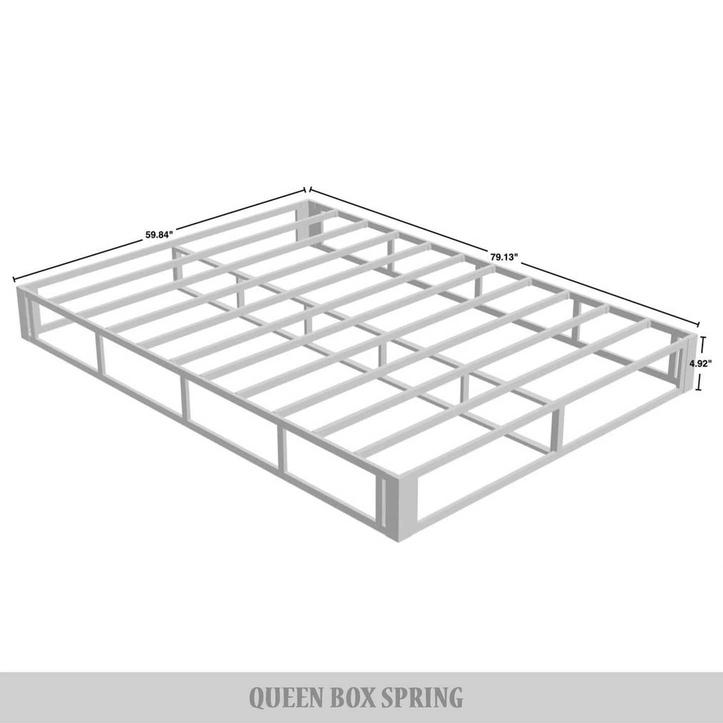 Sommier à ressorts métalliques de 5 pouces avec revêtement en lin gris chaud de CraftPorch
