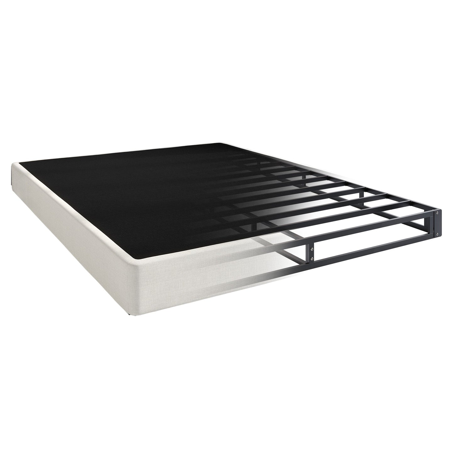 Sommier à ressorts métalliques de 5 pouces avec revêtement en lin gris chaud de CraftPorch