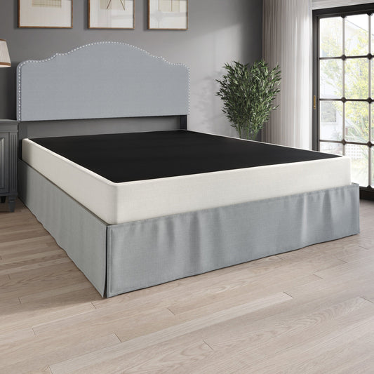 Sommier à ressorts métalliques de 5 pouces avec revêtement en lin gris chaud de CraftPorch