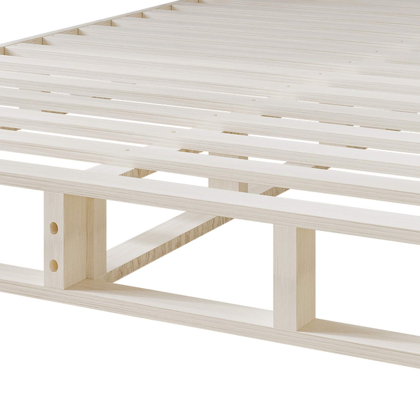 Sommier à lattes en bois massif CraftPorch de 5 pouces avec revêtement en lin gris chaud
