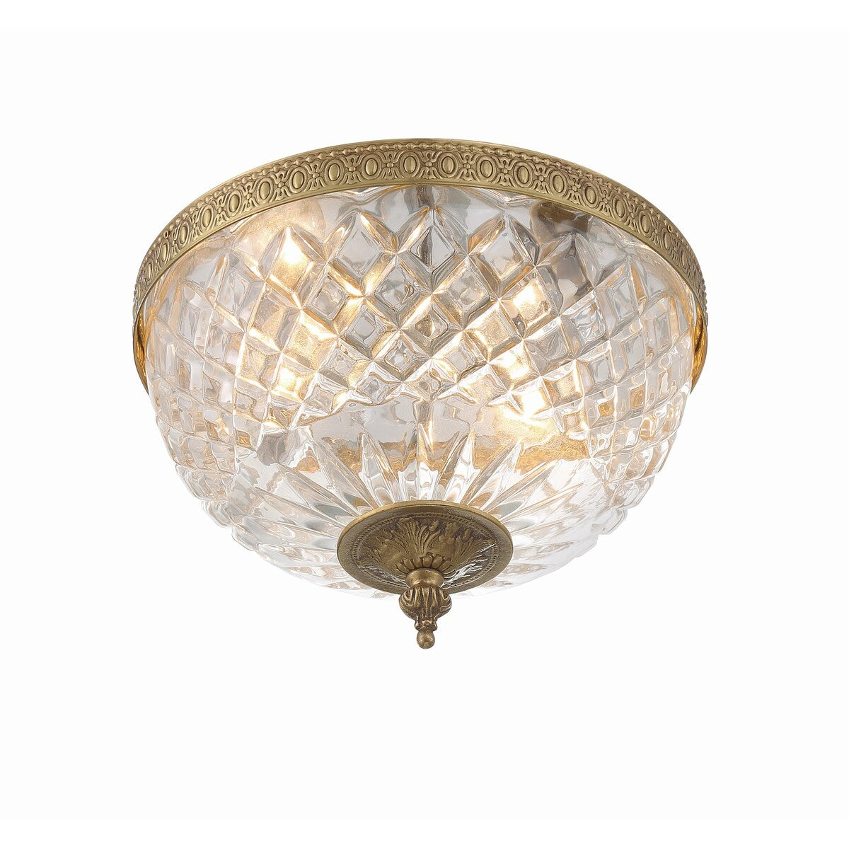 Crystorama Plafonnier encastrable à 2 lumières en cristal - 10W x 8H x 10D