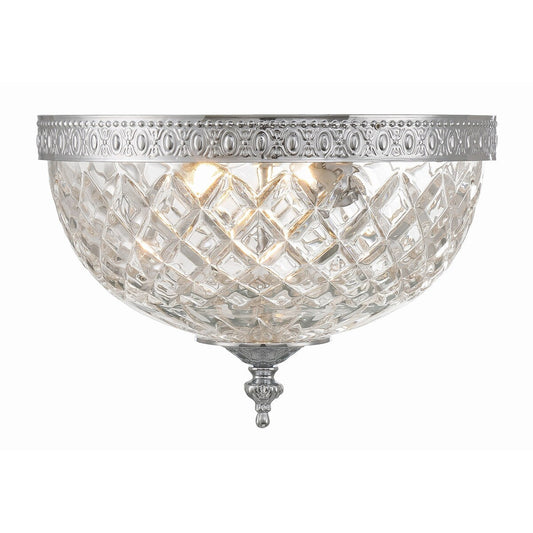 Crystorama Plafonnier encastrable à 2 lumières en cristal - 10W x 8H x 10D