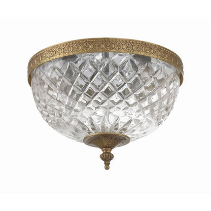 Crystorama Plafonnier encastrable à 2 lumières en cristal - 10W x 8H x 10D