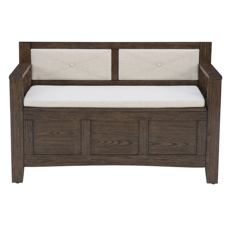 Banc d'entrée avec rangement et couvercle rabattable en bois Dahlia