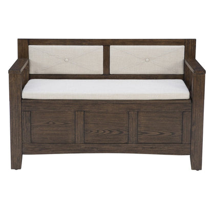 Banc d'entrée avec rangement et couvercle rabattable en bois Dahlia