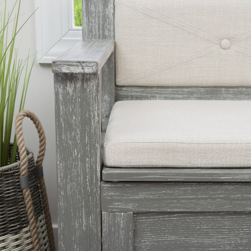 Banc d'entrée avec rangement et couvercle rabattable en bois Dahlia