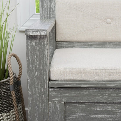 Banc d'entrée avec rangement et couvercle rabattable en bois Dahlia
