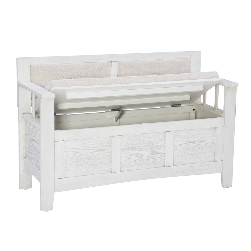 Banc d'entrée avec rangement et couvercle rabattable en bois Dahlia