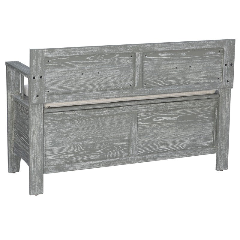 Banc d'entrée avec rangement et couvercle rabattable en bois Dahlia