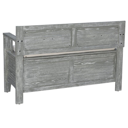 Banc d'entrée avec rangement et couvercle rabattable en bois Dahlia