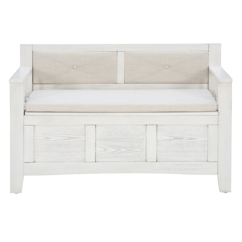 Banc d'entrée avec rangement et couvercle rabattable en bois Dahlia