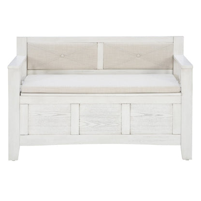Banc d'entrée avec rangement et couvercle rabattable en bois Dahlia