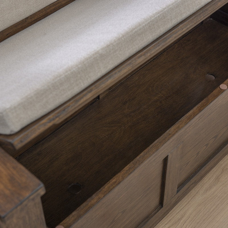 Banc d'entrée avec rangement et couvercle rabattable en bois Dahlia