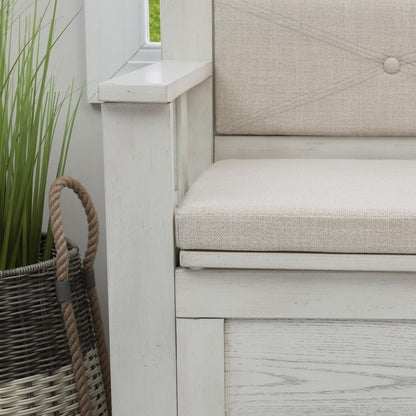 Banc d'entrée avec rangement et couvercle rabattable en bois Dahlia