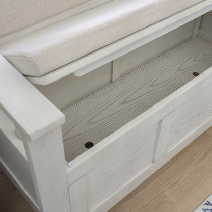 Banc d'entrée avec rangement et couvercle rabattable en bois Dahlia