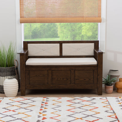 Banc d'entrée avec rangement et couvercle rabattable en bois Dahlia