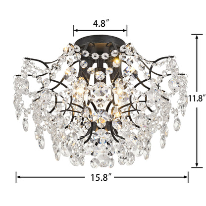 Dalia - Plafonnier intérieur élégant à 3 lumières avec cristaux