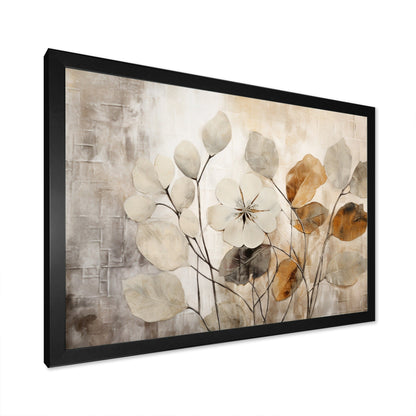 Designart Impression botanique beige III Impression sur toile encadrée d'art abstrait botanique
