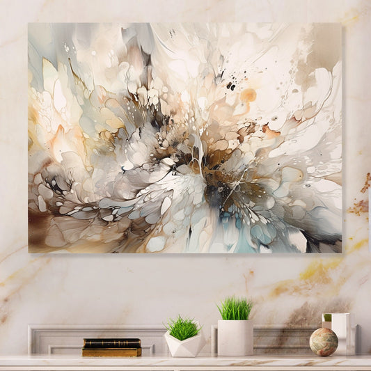 Designart White And Grey Geometric Depths I Art mural géométrique moderne en métal
