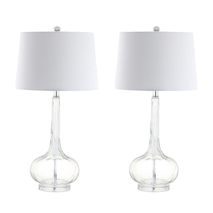 Lampe de table LED en verre en forme de goutte d'eau Diamante 28.5, rose (lot de 2) par JONATHAN Y