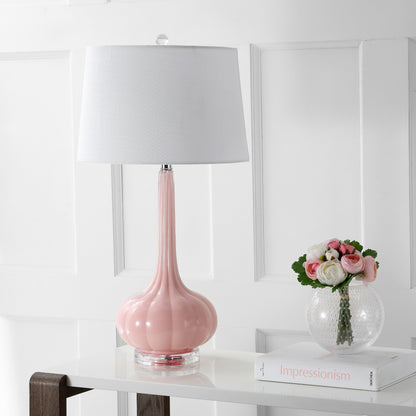 Lampe de table LED en verre en forme de goutte d'eau Diamante 28.5, rose (lot de 2) par JONATHAN Y