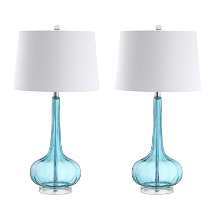 Lampe de table LED en verre en forme de goutte d'eau Diamante 28.5, rose (lot de 2) par JONATHAN Y