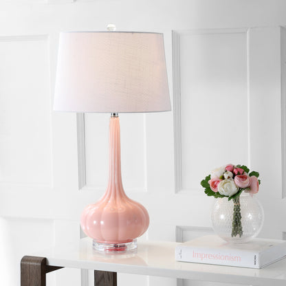 Lampe de table LED en verre en forme de goutte d'eau Diamante 28.5, rose (lot de 2) par JONATHAN Y