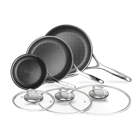Ensemble de casseroles et poêles DiamondClad 6 pièces hybrides antiadhésives