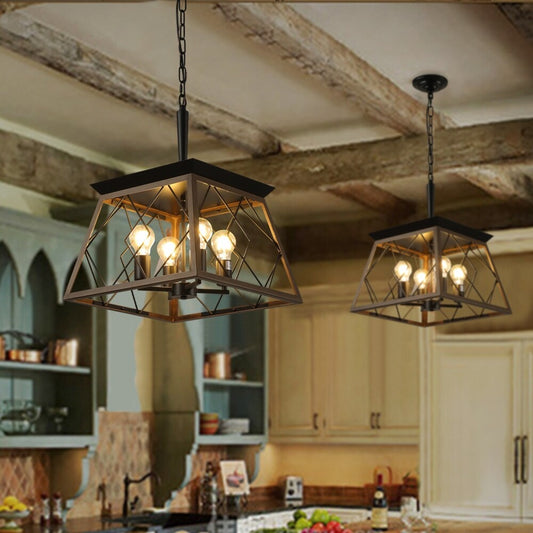 Luminaires à suspension à 4 lumières, style ferme, avec gradation, pour salle à manger, ampoules non incluses.