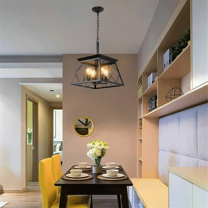 Luminaires à suspension à 4 lumières, style ferme, avec gradation, pour salle à manger, ampoules non incluses.