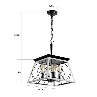 Luminaires à suspension à 4 lumières, style ferme, avec gradation, pour salle à manger, ampoules non incluses.