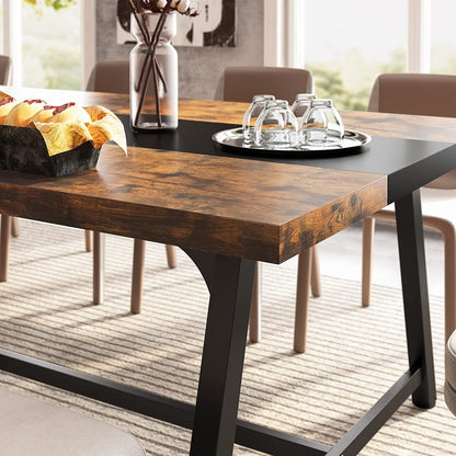 Table de salle à manger pour 8 personnes, table de cuisine rectangulaire en bois de 179,5 cm (70,87 pouces)