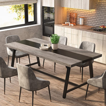 Table de salle à manger pour 8 personnes, table de cuisine rectangulaire en bois de 179,5 cm (70,87 pouces)