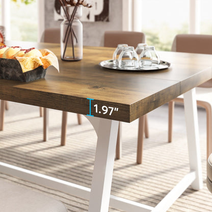 Table de salle à manger pour 8 personnes, table de cuisine rectangulaire en bois de 179,5 cm (70,87 pouces)