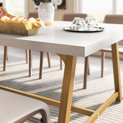 Table de salle à manger pour 8 personnes, table de cuisine rectangulaire en bois de 179,5 cm (70,87 pouces)