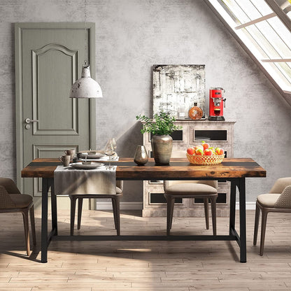 Table de salle à manger pour 8 personnes, table de cuisine rectangulaire en bois de 179,5 cm (70,87 pouces)