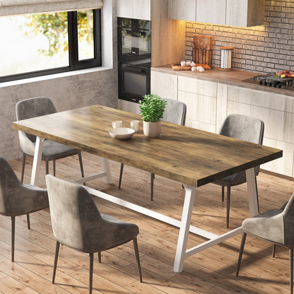 Table de salle à manger pour 8 personnes, table de cuisine rectangulaire en bois de 179,5 cm (70,87 pouces)