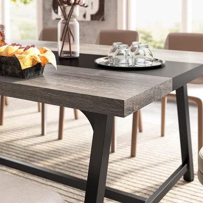 Table de salle à manger pour 8 personnes, table de cuisine rectangulaire en bois de 179,5 cm (70,87 pouces)