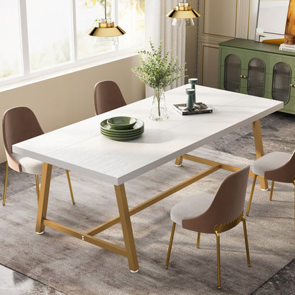 Table de salle à manger pour 8 personnes, table de cuisine rectangulaire en bois de 179,5 cm (70,87 pouces)