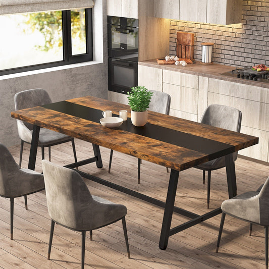 Table de salle à manger pour 8 personnes, table de cuisine rectangulaire en bois de 179,5 cm (70,87 pouces)